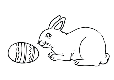 Easter Bunny with Egg Coloring page
