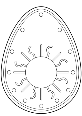 Easter Egg with Decorative Sun Coloring page
