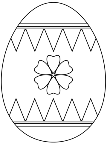 Easter Egg with Flower Coloring page