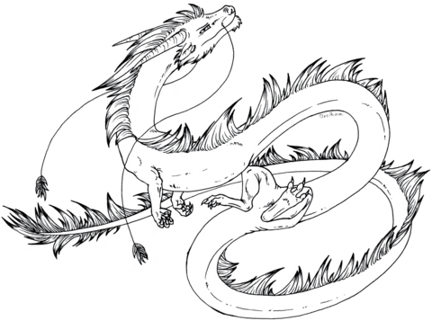Cartoon Eastern Dragon Coloring page