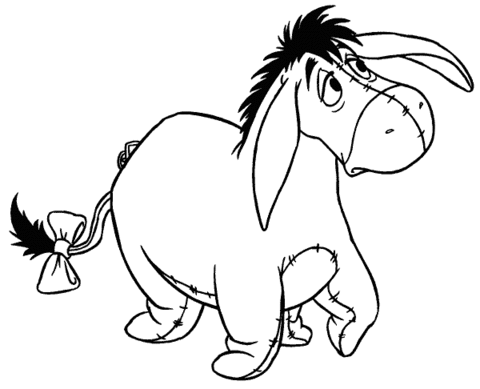 Eeyore Looks At His Left Side  Coloring page