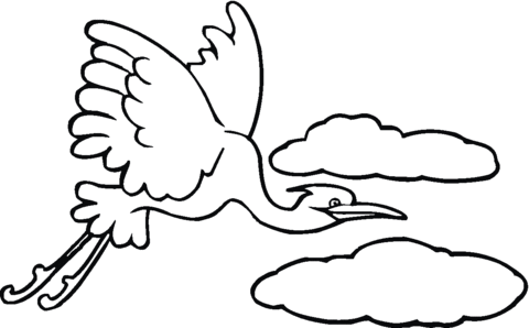 Egret Flies Coloring page