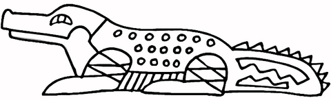 Ancient Egyptian picture of Nile Crocodile Coloring page