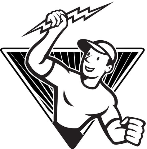 Electrician Holding A Lightning Bolt Coloring page