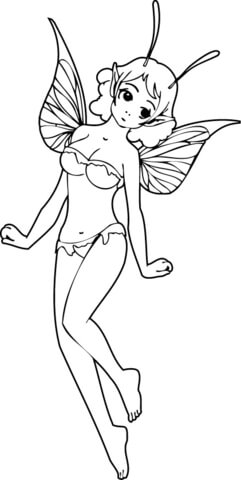 Elf Girl in the Air Coloring page