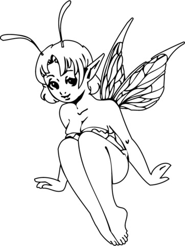 Elf Girl is Looking at Me Coloring page