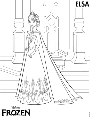 Elsa Coronation Coloring page