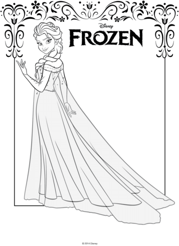 Elsa from Frozen Coloring page
