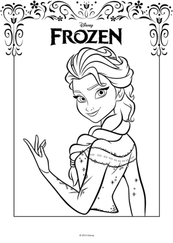 Elsa from the Frozen Movie Coloring page