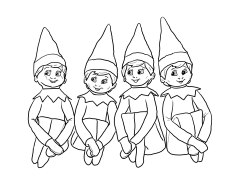 Elves on the Shelf Coloring page