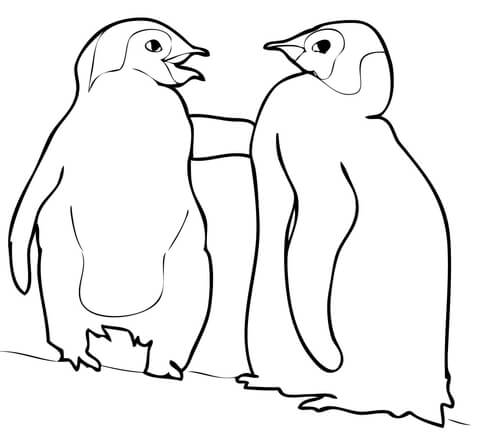 Emperor Penguin Babies Coloring page
