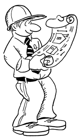 Engineer At Work  Coloring page