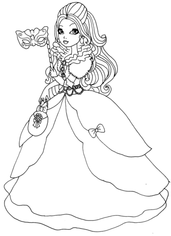 Ever After High Apple White Thronecoming Coloring page
