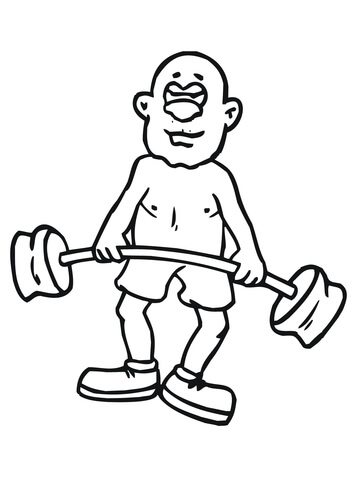 Exercise with Barbell Coloring page