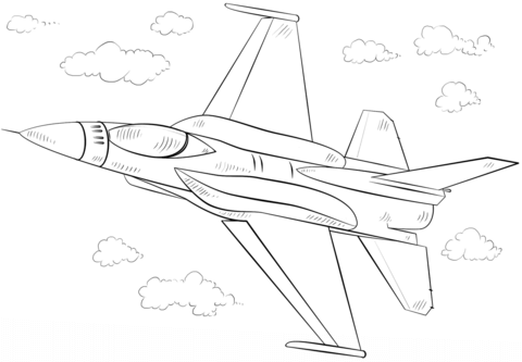 F-16 Fighting Falcon Fighter Coloring page