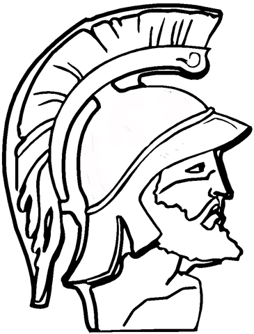 Face Of Greek Warrior  Coloring page
