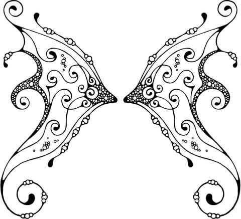 Fairy Wing with Pattern Coloring page