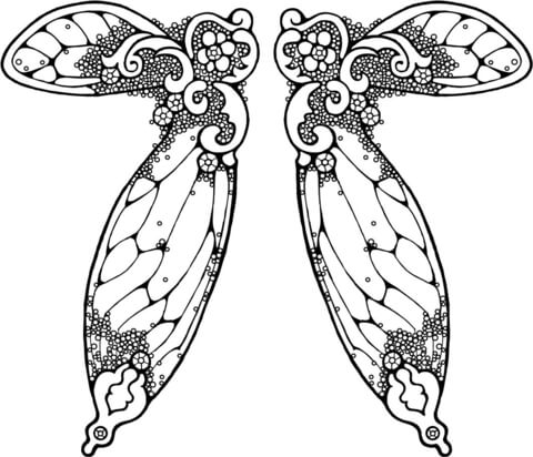 Fairy Wings Illustration Coloring page