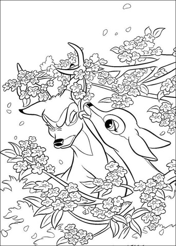 Faline And Bambi  Coloring page