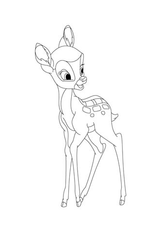 Faline Is Walking And Looking Around Coloring page
