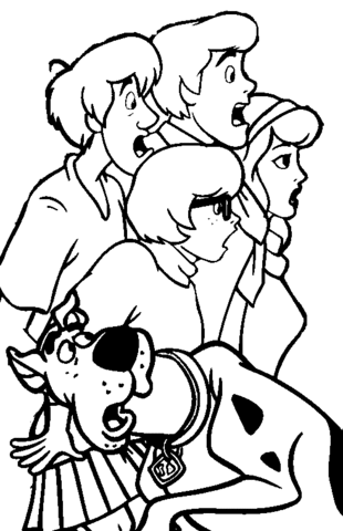Shaggy, Velma, Fred, Daphne and Scooby Coloring page