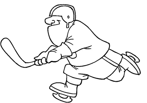 The running hockey player  Coloring page