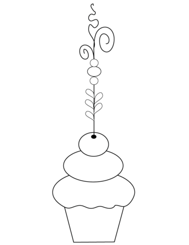 Fancy Cupcake Coloring page