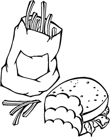 Fast Food  Coloring page