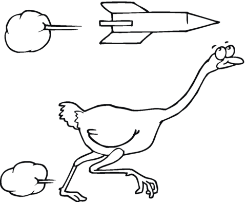 Fast Ostrich  Coloring page