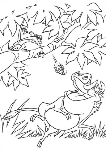 Feeding Time of Pumbaa Coloring page