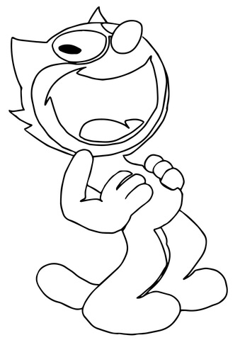 Felix the Cat Laughing Coloring page
