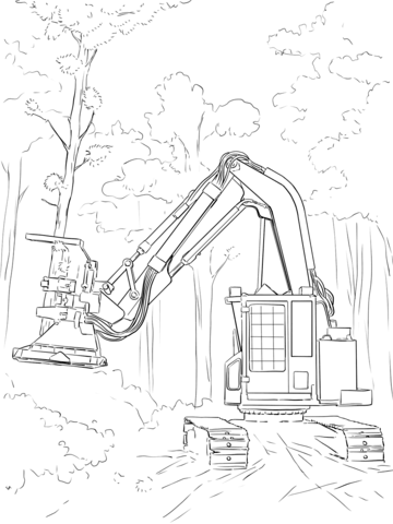 Feller Buncher Coloring page