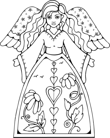 Female Angel Coloring page