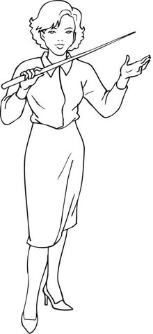 Female Teacher Coloring page