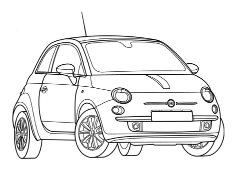 Fiat 500  Coloring page