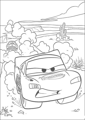 McQueen at high speed Coloring page