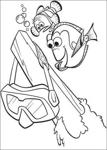 Diving mask Coloring page