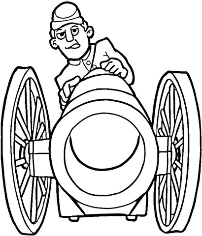 Fire from Cannon  Coloring page