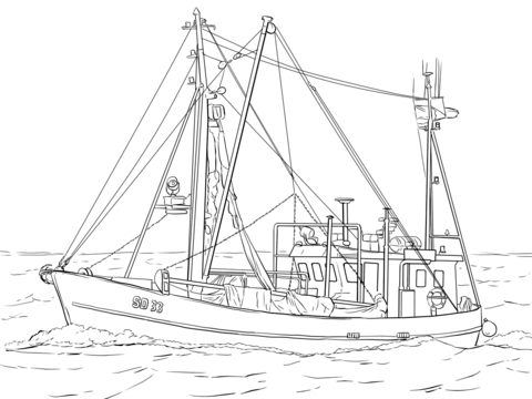 Fishing Boat Coloring page