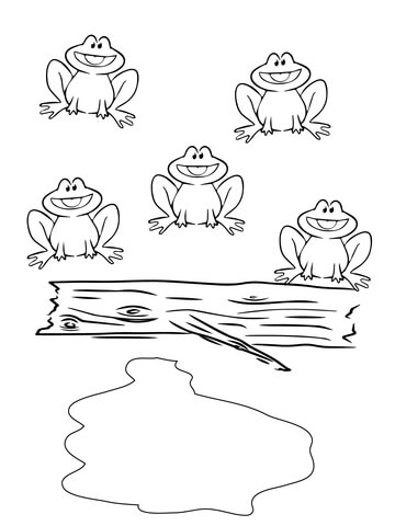 Five Little Speckled Frogs Coloring page