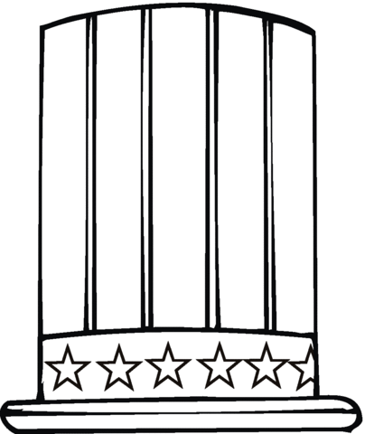 US Flag in a hat Coloring page