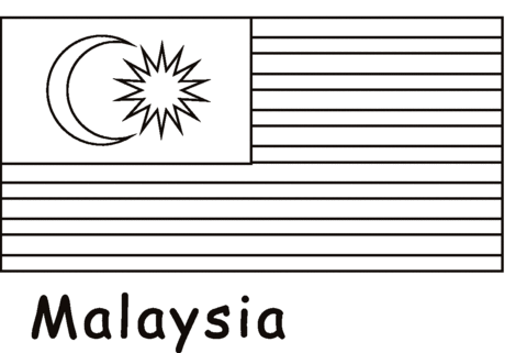 Malaysia Flag  Coloring page