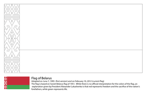 Flag of Belarus Coloring page