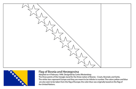 Flag of Bosnia and Herzegovina Coloring page