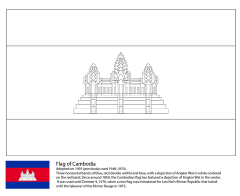 Flag of Cambodia Coloring page