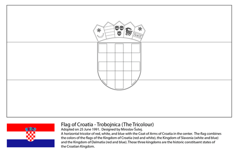 Flag of Croatia Coloring page
