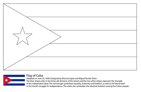 Flag of Cuba Coloring page