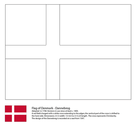 Flag of Denmark Coloring page