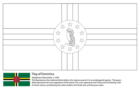 Flag of Dominica Coloring page