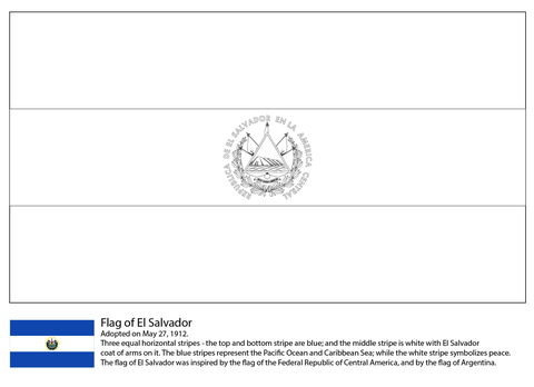 Flag of El Salvador Coloring page